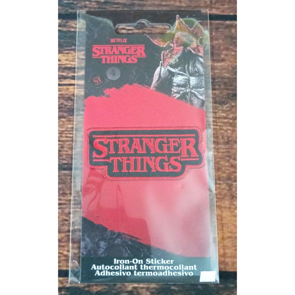 Netflix Stranger Things Logo Iron-On Sticker Patch Red Black Pyramid America NEW